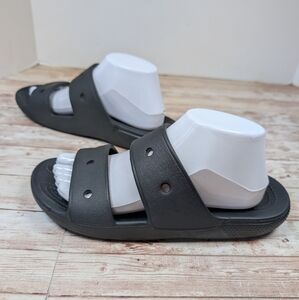 Crocs Iconic Comfort Slide On Slip On Sandal Shoes Black Women's Size 9